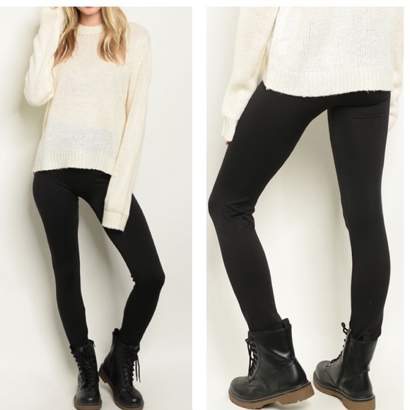 Black fleece lined leggings - Picture 2 of 8